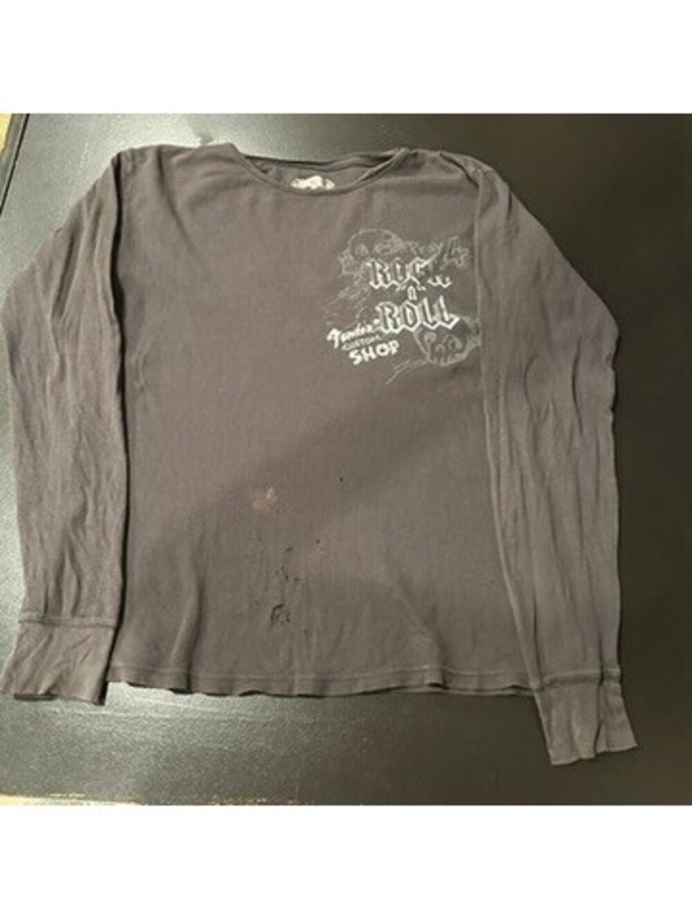 Vintage y2k surf designer Gray Rock N Roll long sleeve graphic shirt